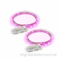 Indoor and Outdoor String Lights | Fairy Lights | 2 Sets of 15 Pink Colored LED Lights for Patio  Bedroom  Holiday Decor  etc | Battery Powered - RTGS Products - B010J6DVB4