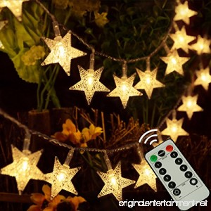 kingleder 25ft 50 LED Xmas Star Light Fairy String Light w/Remote for Christmas Weddings Family Festival Party (Warm White) - B01MXF7SE1