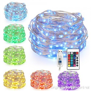 Kohree LED String Lights USB Powered Multi Color Changing String Lights with Remote 50leds Indoor Decorative Silver Wire Lights for Bedroom Patio Outdoor Garden Stroller DecorTree.(16.4ft) - B075483SS8