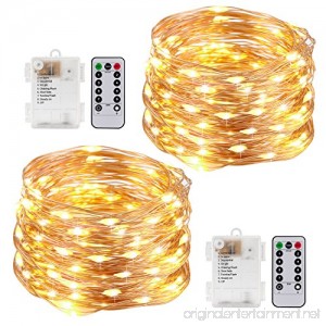 Kohree String Lights LED Copper Wire Fairy Christmas Light with Remote Control 20ft/6M 60LEDs 8 Modes AA Battery Powered Waterproof Battery Box Seasonal Decor Rope Lights for Holiday Wedding - B01M1GL9O1