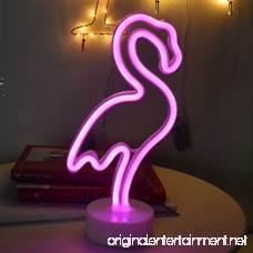 LED Neon Sign Flamingo Lights Sign Battery/USB Operated for Birthday Party Wedding Bedroom Decorations Marquee Decor with Holder Base - B07D9KY59Z