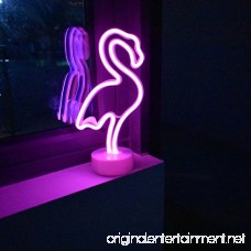 LED Neon Sign Flamingo Lights Sign Battery/USB Operated for Birthday Party Wedding Bedroom Decorations Marquee Decor with Holder Base - B07D9KY59Z