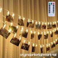 Led Photo Clip Remote String Lights  Magnolora 20 LEDs Battery Operated Fairy String Lights with 8 Modes Choice  7.2 Feet  Warm White - B01GEFUG9Y