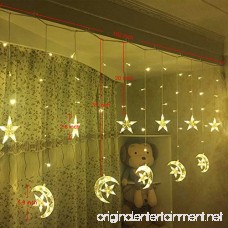 Led Star Curtain Lights Moon Star String Light 138 Leds 250CM Length with 8 modes plug in Fairy Lights Christmas Window Curtains Light for Home decoration (Warm white) - B071W167DH