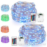 LED String Lights Battery Powered Multi Color Changing String Lights with Remote 50 LEDs Indoor Decorative Silver Wire Lights for Bedroom Patio Outdoor Garden Stroller Christmas Tree 16ft  2 Packs - B0745VQ6PM