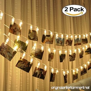 LED String Lights with Photo Clips Battery Operated Indoor Outdoor Decorative Fairy Lights for Bedroom Patio Dorm Room Wedding Party Photo Holder with 10 Clips (2 Pack) - B01LPIUTA6