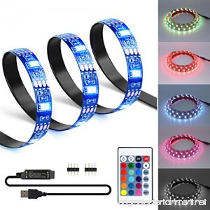 LED Strip Lights 6.6ft 16 Color LED TV Backlight Strip 5V 5050rgb for 40-60 inch HDTV USB with RF Control USB Bias Monitor Lighting Accent Lighting to Reduce Eye Strain and Increase Image Clarity - B07DHF2M83