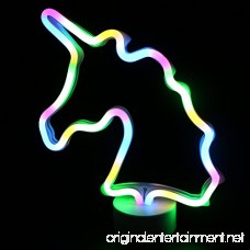 LED Unicorn Neon Light Signs - Room Decor Colour Unicorn Lights with Pedestal Night Lights Battery Operated Bedside and Table Lamps Neon Signs for Home Decoration - B07D4K6KK1
