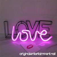 LEDES Neon Light  LED Love Sign Shaped Decor Light  USB or Battery Powered Wall Decor for Chistmas  Wedding  Valentine's Day  Birthday party  Kids Room  Living Room  Wedding- Pink - B0789FLDPW