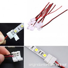 LightingWill 10pcs/Pack Strip Wire Solderless Snap Down 2Conductor LED Strip Connector for 10mm Wide 5050 5630 Single Color Flex LED Strips - B01DM7HCAI