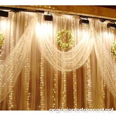 LIIDA Curtain Lights LED Twinkle Lights 9.8 x 9.8ft Warm White Curtain Icicle Lights With 8 Modes Controller for Holiday Party Outdoor Wall Wedding Decorations - B01E73MD50