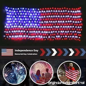 MZD8391 Waterproof American US Flag LED String Light-[UPGRADED LARGER And SAFER]-USA Flag Light/Decorative Hanging Ornaments For Independence Day Memorial Day July 4th (Red Blue White) - B07CC9PV16