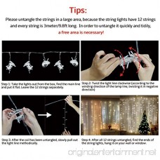 Naisidier Window Curtain String Lights Starry Fairy Icicle Lights 9.8ft x 9.8ft 300 LED 8 Modes Indoor Lights for Home Wedding Party Garden Wall Window Decorations Warm White - B07CWRC827