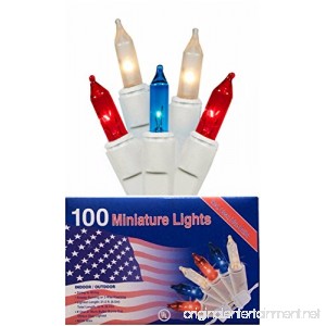 Nantucket Home Patriotic 100 Mini Lights Red White and Blue Indoor Outdoor Use Decoration - B06Y1TN44C
