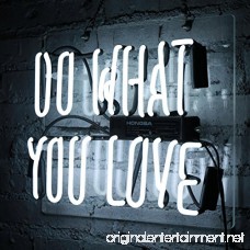 Neon Light Sign Do What You Love White 14 x 9 Beer Wall Signs Home Bar Pub Recreation Room Lights Party Gift Windows Garage Decor Lamp - B073TLYBWX