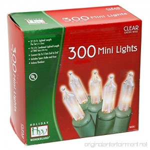 Noma/Inliten 48150-88 Holiday Wonderland Clear Green Wire Christmas Mini Light Set 300 Count - B000C4IZN8