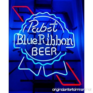 Pabst Blue Ribbon Beer Neon Signs Pub Display Neon Light Signs Real Glass Tube Bar Pub Game Room Decoration Handicrafted BeerSuper Bright 19x15 THE FASTEST - B01EUURI9G