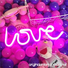 Pink Love Neon Signs LED Light 6×12 Inch USB or Battery Powered Decorative Lights For Girls Bedroom House Bar Pub Hotel Party Kids Home Wall Decor - B07585FB69
