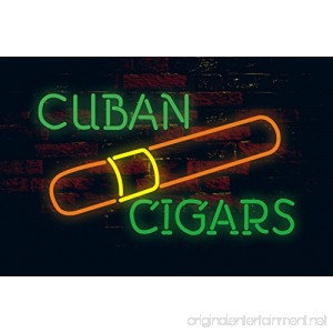 Prang-US Cuban Cigars Neon Signs 17×14 inch Real Neon Signs made with Glass Tubes Brilliant Neon Open Sign. Eye-catching Neon Beer Sign. - B075M8XGD5