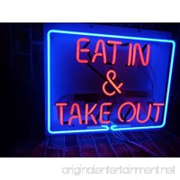 Prang-US Eat in&Take out Neon Signs 17×14 inch  Real Neon Signs made with Glass Tubes  Brilliant Neon Open Sign. Eye-catching Neon Beer Sign. - B075S1MK3H