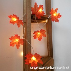 sexyrobot Fall Maple Leaves Garland Faux Orange Harvest Lights Decoration Battery Powered Lighted Garland with 30 Lights 9.8 Feet Orange Red Leaves - B076BNBG1S