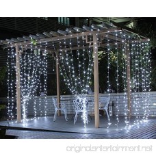Slashome 600 LED Curtain Icicle Lights with 8 Modes Curtain String Fairy Wedding Led Lights for Wedding Party Home Wall Bathroom Holiday Decorative Lights(White) - B01NAKSG55