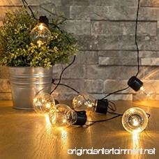 Solar Globe Bulb Lights Outdoor Waterproof 11.5ft 10 LED Clear Plastic Solar Powered Christmas Bulbs Lights 2 Modes Village Holiday Decoration Lights for Garden Patio Homes Wedding Party(Warm White) - B072XDCW1F