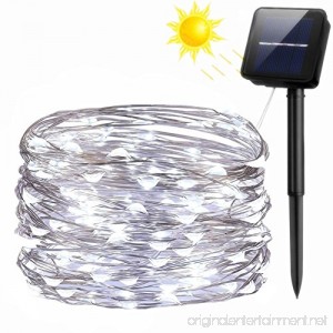 Solar String Lights 100 LED Solar Fairy Lights 33 feet 8 Modes Copper Wire Lights Waterproof Outdoor String Lights for Garden Patio Gate Yard Party Wedding Indoor Bedroom Cool White - LiyanQ - B07BHPPXKC
