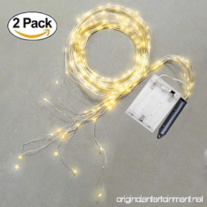 Soltuus 2 Pack 180 LED String Fairy Lights 8 Modes Battery Operated Starry Copper String Lighting Waterproof Firefly Moon Watering Can Light for Plants Tree Vines Decorations Party Warm White - B07BYFGYTD
