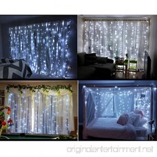 String lights Window Curtain 300 LED Icicle Fairy Twinkle Starry Lights-UL Listed for Indoor and Outdoor Wedding Christmas Home Bedroom Wall Decoration Party (9.8ftx9.8ft Pure white) - B073GQYQVB