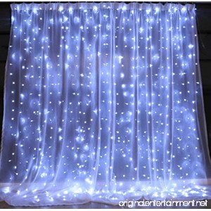 String lights Window Curtain 300 LED Icicle Fairy Twinkle Starry Lights-UL Listed for Indoor and Outdoor Wedding Christmas Home Bedroom Wall Decoration Party (9.8ftx9.8ft Pure white) - B073GQYQVB