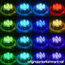 Submersible LED Lights LoveNite Underwater Waterproof Battery Operated Remote Control Wireless Multi Color 10 LED RGB Reusable light for Tub Swimming Pool Pond Party Vase Base Wedding Christmas Aquar - B07CH43NJG