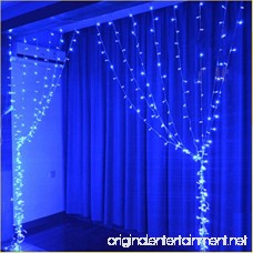 SZXKT 304LED 9.84FT Fairy Curtain String Lights with 8 Lighting Modes for Christmas Holiday Home Party Garden Window - Blue - B07CTLVGKR