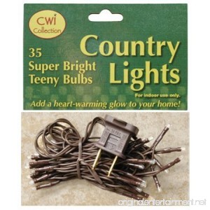 Teeny Bulbs Light Strand Brown Cord Country Primitive Craft Lighting Décor - B00JL2MKG0