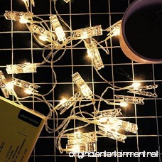 TMB Lights Photo Clip String Lights 20-LED USB-Powered with 8-mode Remote by Holiday Fairy Christmas String Lights Weddings/Anniversary 10ft Warm White - For Bedroom Hanging Photos Cards Artwork - B078KT68QW