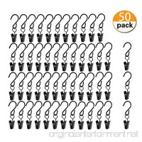 Topspeeder 50 Pack string Light Hangers Stainless Steel Curtain Clips fairy Light clamps Outdoor indoor Activities Wire Party Supplies hooks black - B074M4BXYP