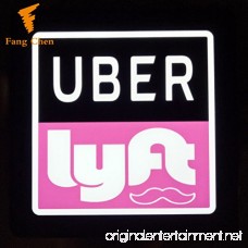 Uber LED Light Sign Logo Sticker Decal Glow Wireless Decal Accessories Removable Uber Lyft Glowing Sign For Car Taxi Uber Lithium Battery Power - B078NLV76K