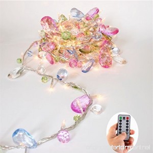 [updated version] Indoor House String lights-Bohemia style String with Jewels-Colorful Jewels LED Fairy Christmas Lights-Battery Powered-8 Mode- Remote-Timer 30 Warm White LED Gift Lights for Girl - B01M1VERBF