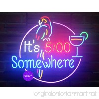 Urby™ 17"x14" It's 5 :00 S omewhere Parrot Custom Handmade Real Glass Neon Sign Beer Bar Light 3-Year Warranty-Excellent & Unique Handicraft! U98 - B06XDVMV9N