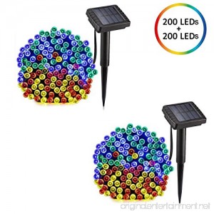 voona Solar String Lights Multi-Color 2-Pack 200 LED 72FT Outdoor Christmas Decoration LED Fairy Lights Two Modes for Home Lawn Garden Patio Wedding Holiday Party Indoor and Outdoor (multi-color) - B078JWG26F
