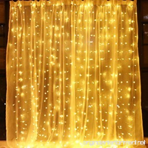 Window Curtain String Lights 300 LED Icicle Fairy Twinkle Starry Lights-UL Listed for Indoor and Outdoor Wedding Christmas Party Garden Home Bedroom Wall Decoration (9.8ftx9.8ft Warm White) - B07CJXLXSC