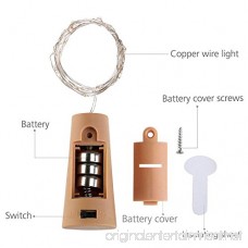 Wine Bottle Cork Lights Battery Operated LED Cork Shape Silver Copper Wire Colorful Fairy Mini String Lights for DIY Party Christmas Halloween Wedding Outdoor Indoor Decoration 15Pack (Cool White) - B07BVLQ315