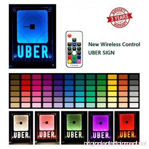 ZPO Uber Sign LED Logo Light Decal Glow Accessories Wireless Control Remote Intelligent Control 16 Glowing Colors 4 Control Modes Uber Lyft Sign Light Up Sticker For Car 30M Wide signal coverage - B07BTK54SF
