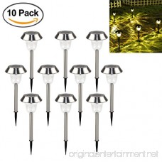 10 Pack Outdoor Stainless Steel Solar Pathway Lights Super-Bright 15 Lumens LED Solar Powered Landscape Lighting for Garden /Lawn /Walkway /Patio /Driveway /Sidewalk(Warm White) - B07CGNRZDC