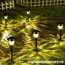 10 Pack Outdoor Stainless Steel Solar Pathway Lights Super-Bright 15 Lumens LED Solar Powered Landscape Lighting for Garden /Lawn /Walkway /Patio /Driveway /Sidewalk(Warm White) - B07CGNRZDC