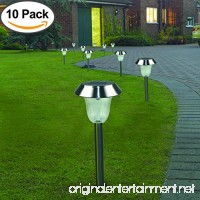 10 Pack Outdoor Stainless Steel Solar Pathway Lights  Super-Bright 15 Lumens  LED Solar Powered Landscape Lighting for Garden /Lawn /Walkway /Patio /Driveway /Sidewalk(Warm White) - B07CGNRZDC