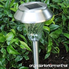 Enchanted Spaces Silver Solar Path Light Set of 6 with Glass Lens Metal Ground Stake and Extra-Bright LED - B01LXREAMA