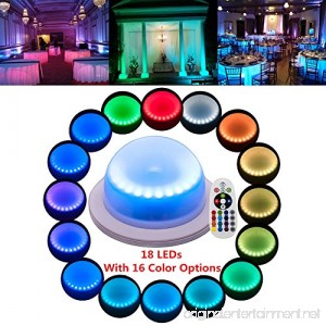 Remote Control LED Under Table 16 Colors Change Wedding Decoration Lights for Parties Events Birthdays with 18 LEDs Super Bright 4000 mAh Rechargable Lithium Battery(1 PCS) - B078H4S8RT