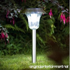 Sogrand Solar Garden Lights Outdoor Decorations Stakes Pathway Decorative Stainless Steel Stake Light Bright Dual Color LED Landscape Decor Waterproof Yard Lamp For Outside Walkway Patio 4Pack - B079FTHJK5