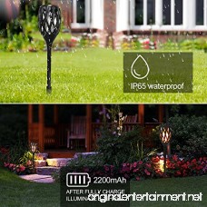 Solar Flame Light Upgraded Outdoor Waterproof Flickering Flames Torches Landscape Decoration Lighting Dusk to Dawn Auto On/Off Security Torch Light for Patio Driveway Indoor USB Recharge Wall Lamp - B07CMMMBLR